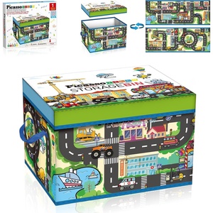 image:imagePicassoTiles 80pc School Hospital Police Station 3in1 Theme Magnet Self Adhesive Backing StickOn Puzzle Graphic Kit and Overlay Maps for Magnetic Building Blocks STEM Learning Construction ToyFoldable City Theme