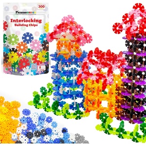 image:imagePicassoTiles Building Chip Interlocking Disc Construction Blocks in Green Color STEM Learning Early Education Toy Engineering Playset Child Brain Development for Toddlers Girls Boys Kids Age 3 PTF108Mix