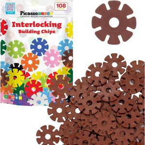 image:imagePicassoTiles Building Chip Interlocking Disc Construction Blocks in Green Color STEM Learning Early Education Toy Engineering Playset Child Brain Development for Toddlers Girls Boys Kids Age 3 PTF108Brn