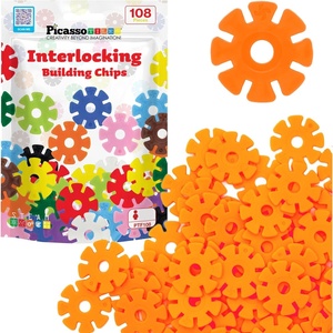 image:imagePicassoTiles Building Chip Interlocking Disc Construction Blocks in Green Color STEM Learning Early Education Toy Engineering Playset Child Brain Development for Toddlers Girls Boys Kids Age 3 PTF108Org