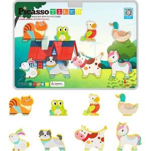 image:imagePicassoTiles Dinosaur Magnetic Tiles Accessory Set Mix and Match Dino Figure Parts for STEM Magnet Tile Construction Building Blocks Sets Creative Pretend Play Educational Toy for Kids Ages 3 PTA288 Farm Animal