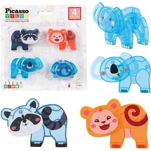 image:imagePicassoTiles Dinosaur Magnetic Tiles Accessory Set Mix and Match Dino Figure Parts for STEM Magnet Tile Construction Building Blocks Sets Creative Pretend Play Educational Toy for Kids Ages 3 PTA28Animal Mix and Match