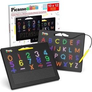 image:imagePicassoTiles DoubleSided 2in1 Upper amp Lower Case ABC Magnetic Drawing Board 10x12 Inch Letter Tracing Writing Tablet STEM Learning Toy for Kids Ages 32in1 AlphabetNum