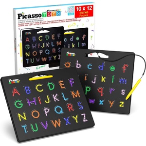 image:imagePicassoTiles DoubleSided 2in1 Upper amp Lower Case ABC Magnetic Drawing Board 10x12 Inch Letter Tracing Writing Tablet STEM Learning Toy for Kids Ages 32in1 Alphabets