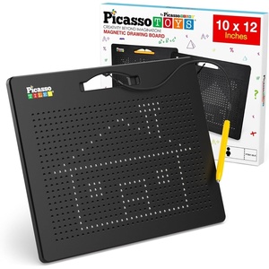 image:imagePicassoTiles DoubleSided 2in1 Upper amp Lower Case ABC Magnetic Drawing Board 10x12 Inch Letter Tracing Writing Tablet STEM Learning Toy for Kids Ages 3Black