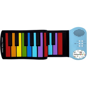 image:imagePicassoTiles Electronic Piano 49Key Flexible RollUp Keyboard with Recording Feature 8 Tones 6 Demo Songs Builtin Speaker Educational Music Toy for Kids Toddlers Boys Girls Rainbow Color Design PT4949Key