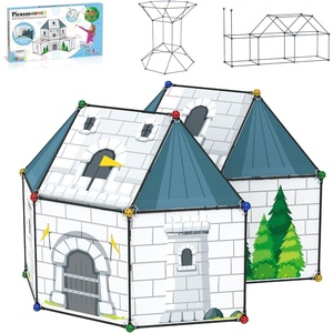 image:imagePicassoTiles Kids Fort Building Kit Playset 100 Piece Indoor and Outdoor Toy Set Fort Construction Builders Blocks Toys for Kids Boys Girls STEM Learning Castle System Tunnel Tent Rocket Pretend Play374pc