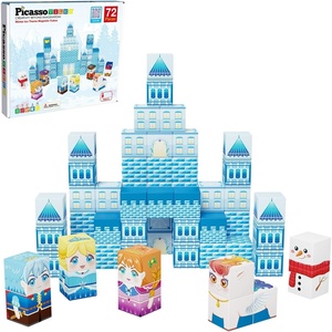 image:imagePicassoTiles Magnet Cube Building Blocks 12 3CM Magnetic Cubes Toy Construction Building Educational Sensory Toys with Idea Booklet for School amp Preschool Kids Boys Girls Toddlers PMC301Winter Ice Themed