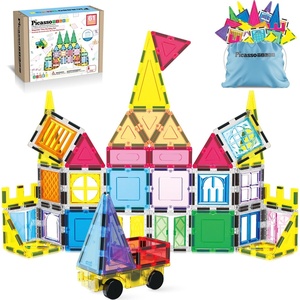 image:imagePicassoTiles Magnet Tile Building Blocks Ferris Wheel Amusement Rotating Accessory Kit Compatible with Full Sized Magnetic Tiles Construction Toy Set Education STEM Learning 3D Toddler Kid Age 3 PT0961pc With Carry Case 07