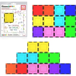 image:imagePicassoTiles Magnetic Building Block Set Right Triangle Magnet Tiles Construction Toy STEM Learning Kit Educational Playset Playboard Pretend Play Stacking Blocks Child Brain Development PTE0212Pc Square