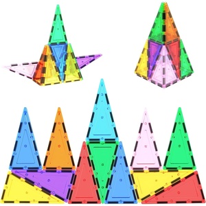 image:imagePicassoTiles Magnetic Building Block Set Right Triangle Magnet Tiles Construction Toy STEM Learning Kit Educational Playset Playboard Pretend Play Stacking Blocks Child Brain Development PTE0212Pc I Triangle