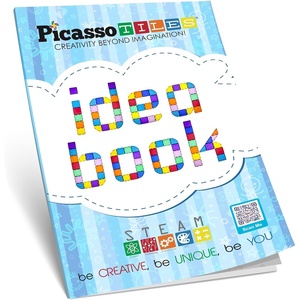 image:imagePicassoTiles Magnetic Tile Building Idea Book 230 Pages Illustrated Design Guide with 300 Creative Builds for Kids STEM Learning Creativity and Brain Development Educational Toy Ages 3 Plus PTIDEABOOK