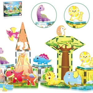 image:imagePicassoTiles Magnetic Tiles Magnet Tile Building Blocks Printed Fall Farm Themed Animal Toy Set with 8 Farmyard Animals Character Action Figures STEM Learning Playset for Kids Ages 3 PTQ27Safari Animals Themed