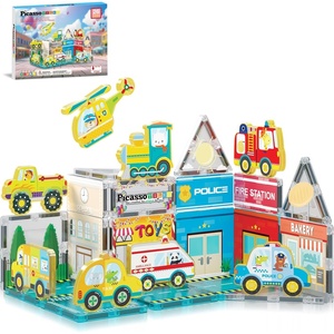 image:imagePicassoTiles Magnetic Tiles Magnet Tile Building Blocks Printed Fall Farm Themed Animal Toy Set with 8 Farmyard Animals Character Action Figures STEM Learning Playset for Kids Ages 3 PTQ27Metro