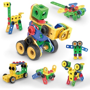 image:imagePicassoTiles STEM Learning Toys 250 Piece Building Block Kids Construction Engineering Kit Toy Blocks Children Early Education Playset wFree IdeaBook Power Drill Clickable Ratchet Age 3 PTN250105pcs Transformation