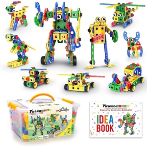 image:imagePicassoTiles STEM Learning Toys 250 Piece Building Block Kids Construction Engineering Kit Toy Blocks Children Early Education Playset wFree IdeaBook Power Drill Clickable Ratchet Age 3 PTN250201pcs Transformation