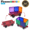 image:imagePicassoTiles 100PC Magnet Tiles  2 Cars  4 Family People Action Figures Expansion Bundle STEAM Educational Playset for Creative Fun and Learning Construction Play Pretend Play Toy for Kids