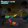 image:imagePicassoTiles 100PC Marble Run Race Track  4PC LED LightUp Glow in The Dark Translucent Balls STEAM Educational Playset for Kids  Fun Learning Construction Toy Creative Design Sensory Development