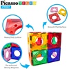 image:imagePicassoTiles 108 Piece Marble Run Race Track Set with LED Cars STEM Ages 3  2 LightUp Vehicles 4 Magnetic Marbles BPAFree Expandable Collection Fine Motor SkillsProblemSolving ScreenFree ToyMarble Run Square Joint