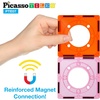 image:imagePicassoTiles 108 Piece Marble Run Race Track Set with LED Cars STEM Ages 3  2 LightUp Vehicles 4 Magnetic Marbles BPAFree Expandable Collection Fine Motor SkillsProblemSolving ScreenFree ToyMarble Run Square Joint