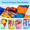 image:imagePicassoTiles 108 Piece Marble Run Race Track Set with LED Cars STEM Ages 3  2 LightUp Vehicles 4 Magnetic Marbles BPAFree Expandable Collection Fine Motor SkillsProblemSolving ScreenFree Toy3in1 108pcs