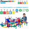 image:imagePicassoTiles 150PC Magnetic Race Car Track  3 LED Light Up Truck Cars  6PC Expansion Ramp Tiles Mega Bundle STEAM Learning Enhance Construction Skills HandEye Coordination and Fine Motor Skills