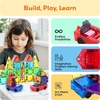 image:imagePicassoTiles 2 Piece Car Mini Truck Construction Kit Toy Set Vehicle for Magnetic Blocks Building Tile Sensory Magnet Toys Bricks STEM amp Learning Educational School Puzzle Girls Boys Toddlers Ages 3Red  Blue