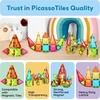 image:imagePicassoTiles 36pcs Mini Size Magnetic Tiles Magnet Toys Diamond Series Sensory Construction Building Blocks Set STEM Learning Travel Size Educational Toy for Kids Boys Girls Toddlers Age 3 PTM3636pcs Mini Magnetic Tiles