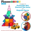 image:imagePicassoTiles 40PC Magnetic Mini Diamond Building Tiles  Mini Tiles Expansion Car Truck with 2 Action Figures Travel Size OnTheGo STEAM Learning Playset Pretend Play Toy for Boys and Girls
