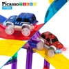 image:imagePicassoTiles 50PC Magnetic Race Car Track  2PC LED Light Up Truck Cars Fun amp Creative Playset STEAM Learning Enhance Construction Skills HandEye Coordination and Fine Motor Skills Toy Gift Idea