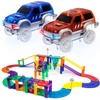 image:imagePicassoTiles 50PC Magnetic Race Car Track  2PC LED Light Up Truck Cars Fun amp Creative Playset STEAM Learning Enhance Construction Skills HandEye Coordination and Fine Motor Skills Toy Gift Idea