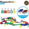 image:imagePicassoTiles 50PC Magnetic Race Car Track  2PC LED Light Up Truck Cars Fun amp Creative Playset STEAM Learning Enhance Construction Skills HandEye Coordination and Fine Motor Skills Toy Gift Idea