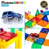 image:imagePicassoTiles 50PC Magnetic Race Car Track  2PC LED Light Up Truck Cars Fun amp Creative Playset STEAM Learning Enhance Construction Skills HandEye Coordination and Fine Motor Skills Toy Gift Idea