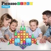 image:imagePicassoTiles 80PC Magnetic Mini Diamond Tiles  Mini Car Truck Set with Action Figures Bundle Travel Size OnTheGo Magnet Construction Expansion Playset STEAM Learning amp Educational Toy Gift Idea