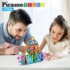 image:imagePicassoTiles 80PC Magnetic Mini Diamond Tiles  Mini Car Truck Set with Action Figures Bundle Travel Size OnTheGo Magnet Construction Expansion Playset STEAM Learning amp Educational Toy Gift Idea