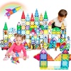 image:imagePicassoTiles Magnet Tile Building Block Set Magnetic Construction Square Triangle Tiles Toy Kit Sparking Creativity Geometric Shapes STEM Educational Learning Brain Development Kids Ages 3 PB24350 Pcs With Car and Figures