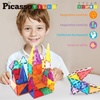 image:imagePicassoTiles Magnet Tile Building Block Set Magnetic Construction Square Triangle Tiles Toy Kit Sparking Creativity Geometric Shapes STEM Educational Learning Brain Development Kids Ages 3 PB2424 Pcs