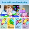 image:imagePicassoTiles Magnet Tile Building Block Set Magnetic Construction Square Triangle Tiles Toy Kit Sparking Creativity Geometric Shapes STEM Educational Learning Brain Development Kids Ages 3 PB24Multicolor