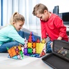 image:imagePicassoTiles Magnet Tile Building Block Set Magnetic Construction Square Triangle Tiles Toy Kit Sparking Creativity Geometric Shapes STEM Educational Learning Brain Development Kids Ages 3 PB24Multicolor