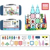 image:imagePicassoTiles Magnet Tile Building Block Set Magnetic Construction Square Triangle Tiles Toy Kit Sparking Creativity Geometric Shapes STEM Educational Learning Brain Development Kids Ages 3 PB24100pcs