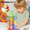 image:imagePicassoTiles Magnet Tile Building Block Set Magnetic Construction Square Triangle Tiles Toy Kit Sparking Creativity Geometric Shapes STEM Educational Learning Brain Development Kids Ages 3 PB2424 Pcs