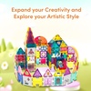 image:imagePicassoTiles Magnet Tile Building Block Set Magnetic Construction Square Triangle Tiles Toy Kit Sparking Creativity Geometric Shapes STEM Educational Learning Brain Development Kids Ages 3 PB24350 Pcs With Car and Figures