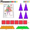 image:imagePicassoTiles Magnet Tile Building Block Set Magnetic Construction Square Triangle Tiles Toy Kit Sparking Creativity Geometric Shapes STEM Educational Learning Brain Development Kids Ages 3 PB2424 Pcs