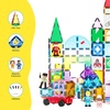 image:imagePicassoTiles Magnet Tile Building Block Set Magnetic Construction Square Triangle Tiles Toy Kit Sparking Creativity Geometric Shapes STEM Educational Learning Brain Development Kids Ages 3 PB24350 Pcs With Car and Figures