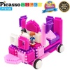 image:imagePicassoTiles PTB106 106pcs Hedgehog Lock Building Blocks Tiles Pink Castle Theme Set wHuman Figures Learning Playset STEM Toy Set Educational Kit Child Brain Development Preschool Kindergarten Toy