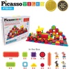 image:imagePicassoTiles PTB151 151pcs Hedgehog Lock Block STEM Building Tiles Truck Theme Set Learning Playset STEM Toy Set Educational Kit Child Brain Development Preschool Kindergarten Toy wAnimal FiguresTruck Theme