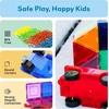 image:imagePicassoTiles Vehicle Set Magnetic Car Toy Construction Block Parts Ages 3Blue  Red  Yellow  Green
