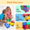 image:imagePicassoTiles Vehicle Set Magnetic Car Toy Construction Block Parts Ages 3Blue  Red  Yellow  Green