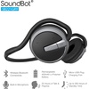 image:imageSoundbot Behind the Neck Headphones Sweat Resistant SecureFit for Sports  20hr music streaming 25hr handsfree calling builtin voice command sleek black finish lightweight allday comfort fit