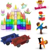 image:imagePicassoTiles 100PC Magnet Tiles  2 Cars  4 Family People Action Figures Expansion Bundle STEAM Educational Playset for Creative Fun and Learning Construction Play Pretend Play Toy for Kids